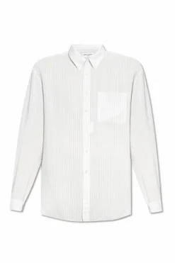 Saint Laurent cream Pinstriped shirt