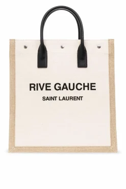 Saint Laurent cream ‘Rive Gauche North/South’ shopper bag