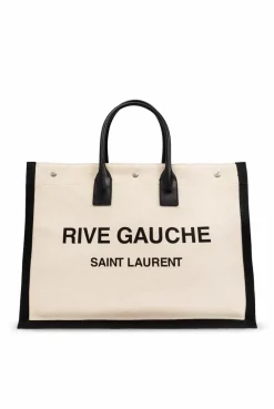 Saint Laurent cream ‘Rive Gauche Large’ shopper bag
