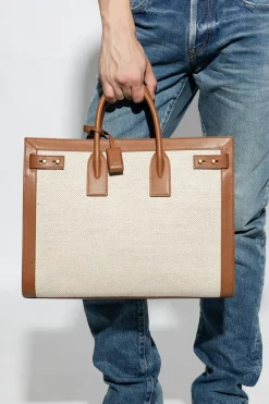 Saint Laurent cream ‘Sac De Jour Large’ shoulder bag