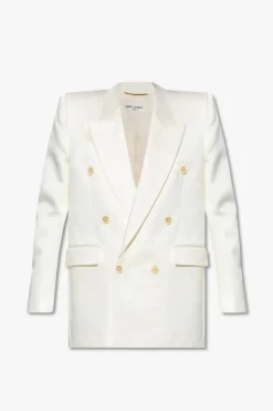 Saint Laurent cream Silk blazer
