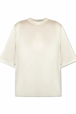Saint Laurent cream Silk t-shirt