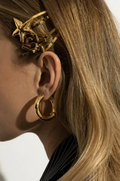 Saint Laurent GOLD Hair clips with logo