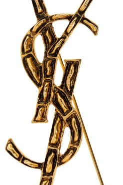 Saint Laurent GOLD Logo brooch