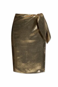 Saint Laurent GOLD Skirt with dotted pattern