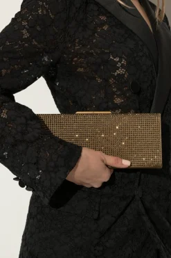 Saint Laurent GREEN Clutch with shimmering appliqués