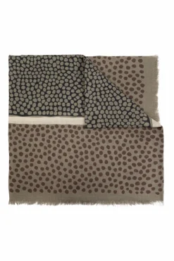 Saint Laurent GREEN Scarf with decorative pattern.