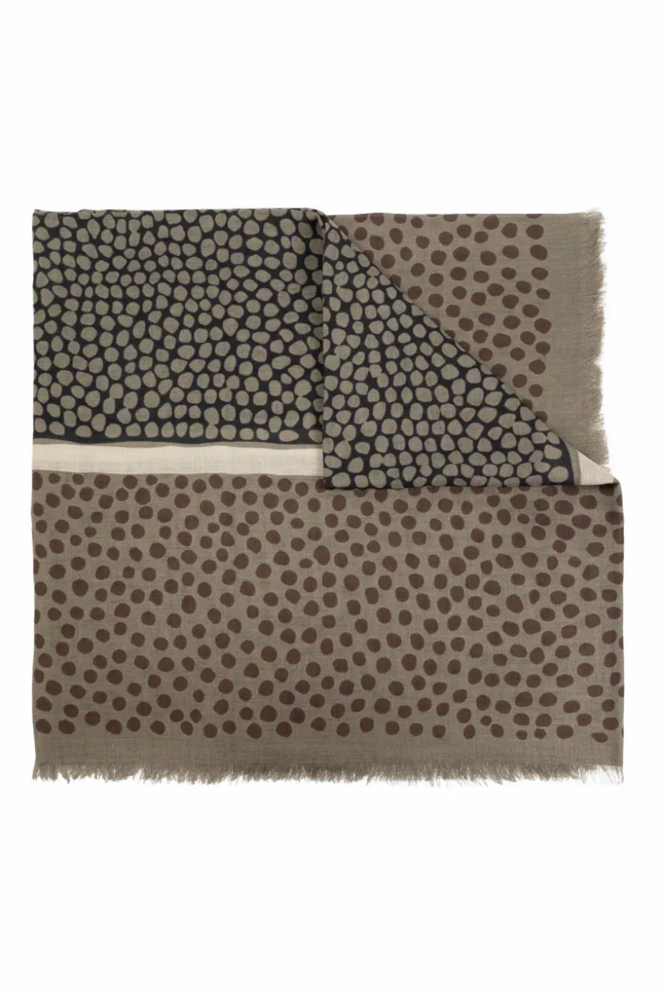 Saint Laurent GREEN Scarf with decorative pattern.