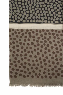 Saint Laurent GREEN Scarf with decorative pattern.