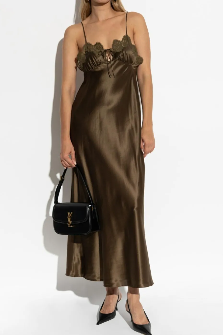 Saint Laurent GREEN Silk dress