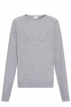 Saint Laurent GREY Cashmere sweater with a round neckline