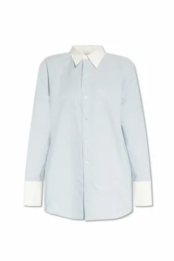 Saint Laurent light blue Striped shirt