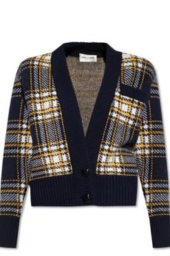 Saint Laurent NAVY BLUE Checked cardigan