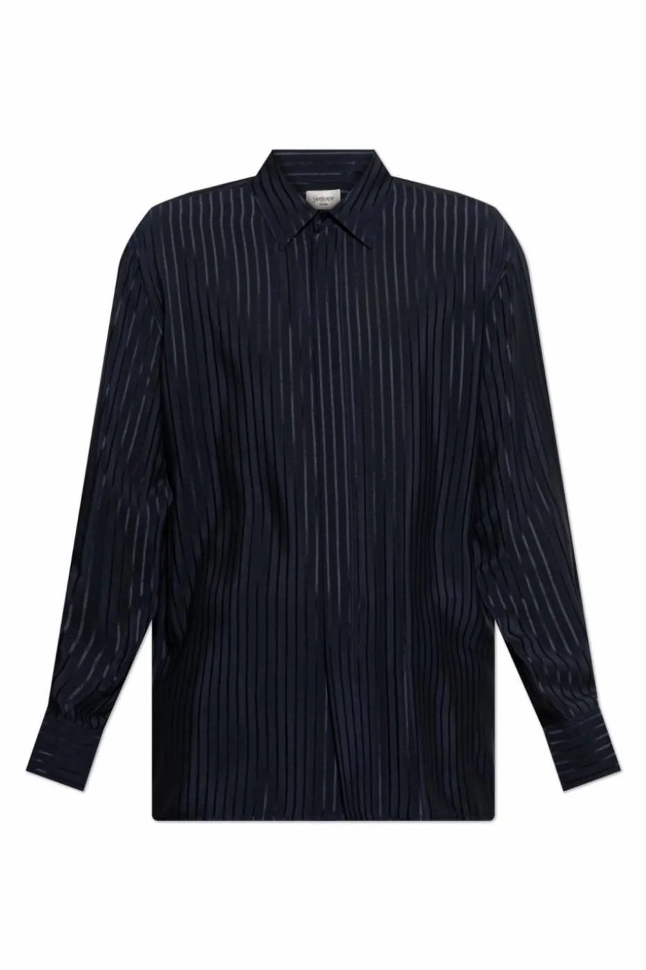Saint Laurent NAVY BLUE Silk shirt with striped pattern