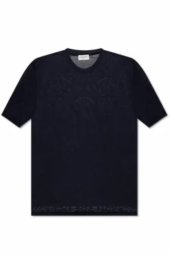 Saint Laurent NAVY BLUE T-shirt with logo