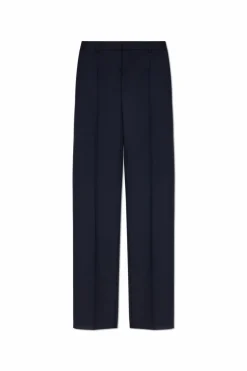 Saint Laurent NAVY BLUE Wool pleated trousers