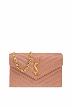 Saint Laurent PINK Wallet Cassandre on a chain