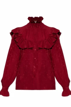 Saint Laurent RED Shirt with floral motif