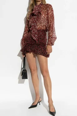 Saint Laurent RED Silk skirt