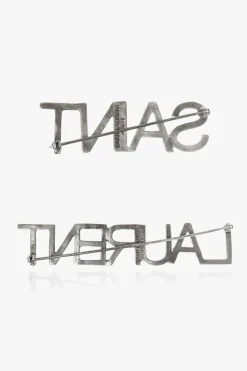 Saint Laurent SILVER Branded brooches