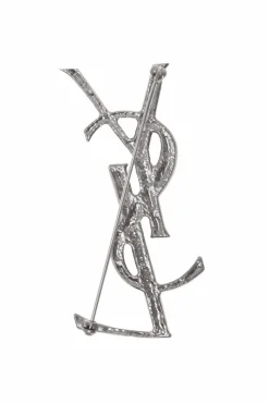 Saint Laurent SILVER Logo brooch
