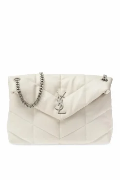 Saint Laurent WHITE ‘Loulou Puffer’ shoulder bag