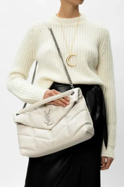 Saint Laurent WHITE ‘Loulou Puffer’ shoulder bag
