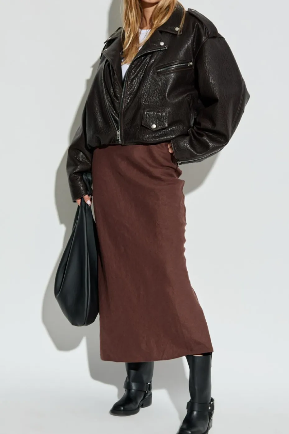 Samsøe Samsøe BROWN Linen skirt `Saagneta`