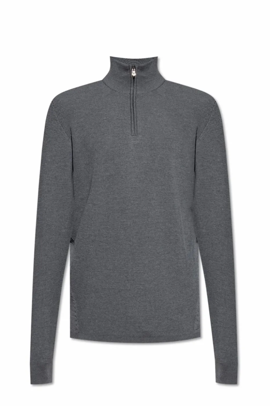 Sease GREY Wool sweater with stand-up collar