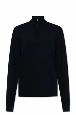 Sease NAVY BLUE Wool sweater with stand-up collar