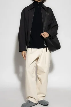Sease NAVY BLUE Wool sweater with stand-up collar