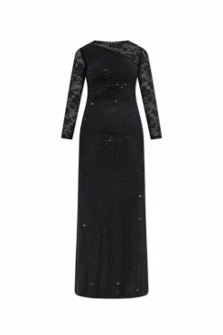Self-Portrait BLACK Dress with shimmering crystals