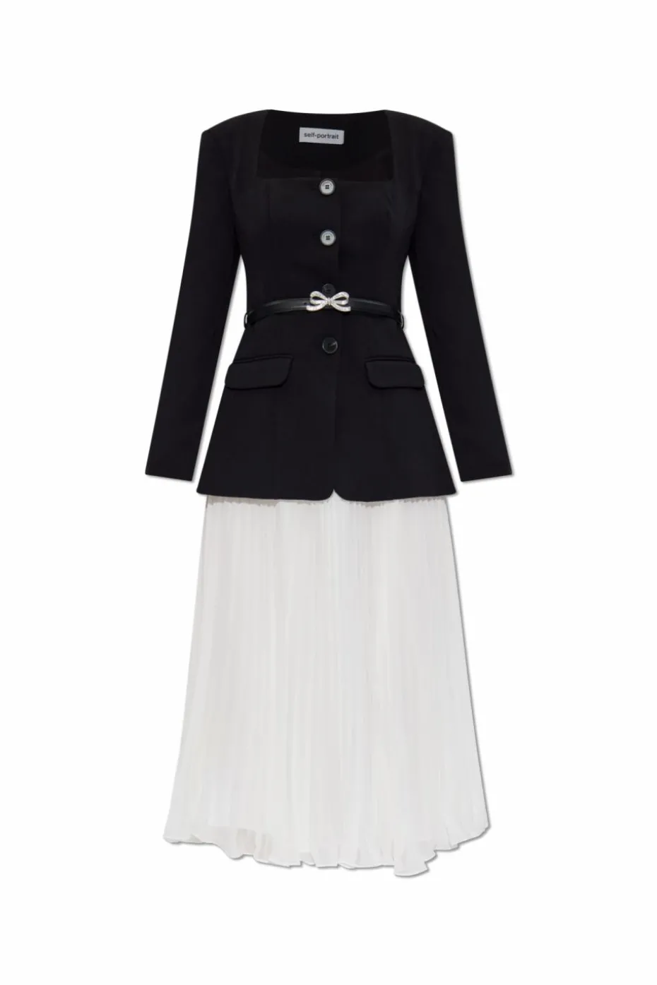 Self-Portrait BLACK Dress with pleated skirt