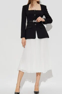 Self-Portrait BLACK Dress with pleated skirt