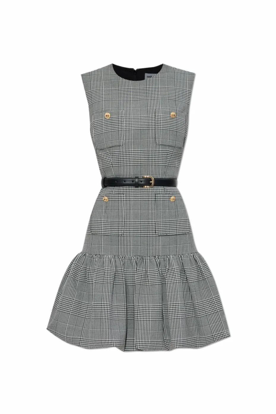 Self-Portrait BLACK Dress with check pattern