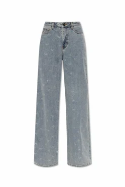 Self-Portrait BLUE Jeans with shimmering appliquƩs