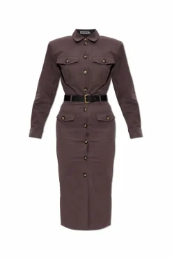 Self-Portrait BROWN Dress with a waist belt