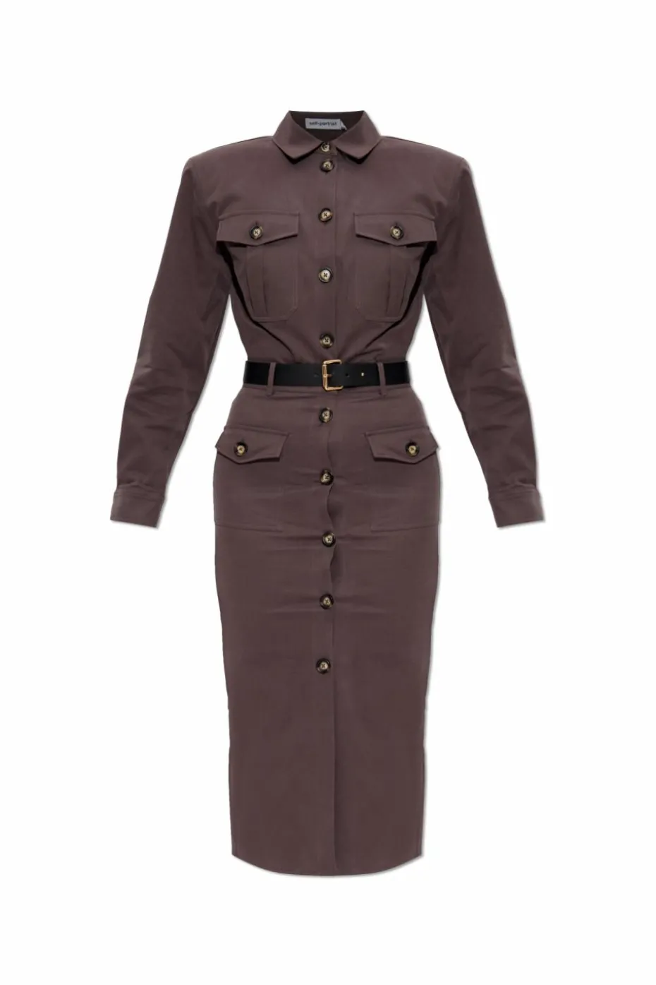 Self-Portrait BROWN Dress with a waist belt