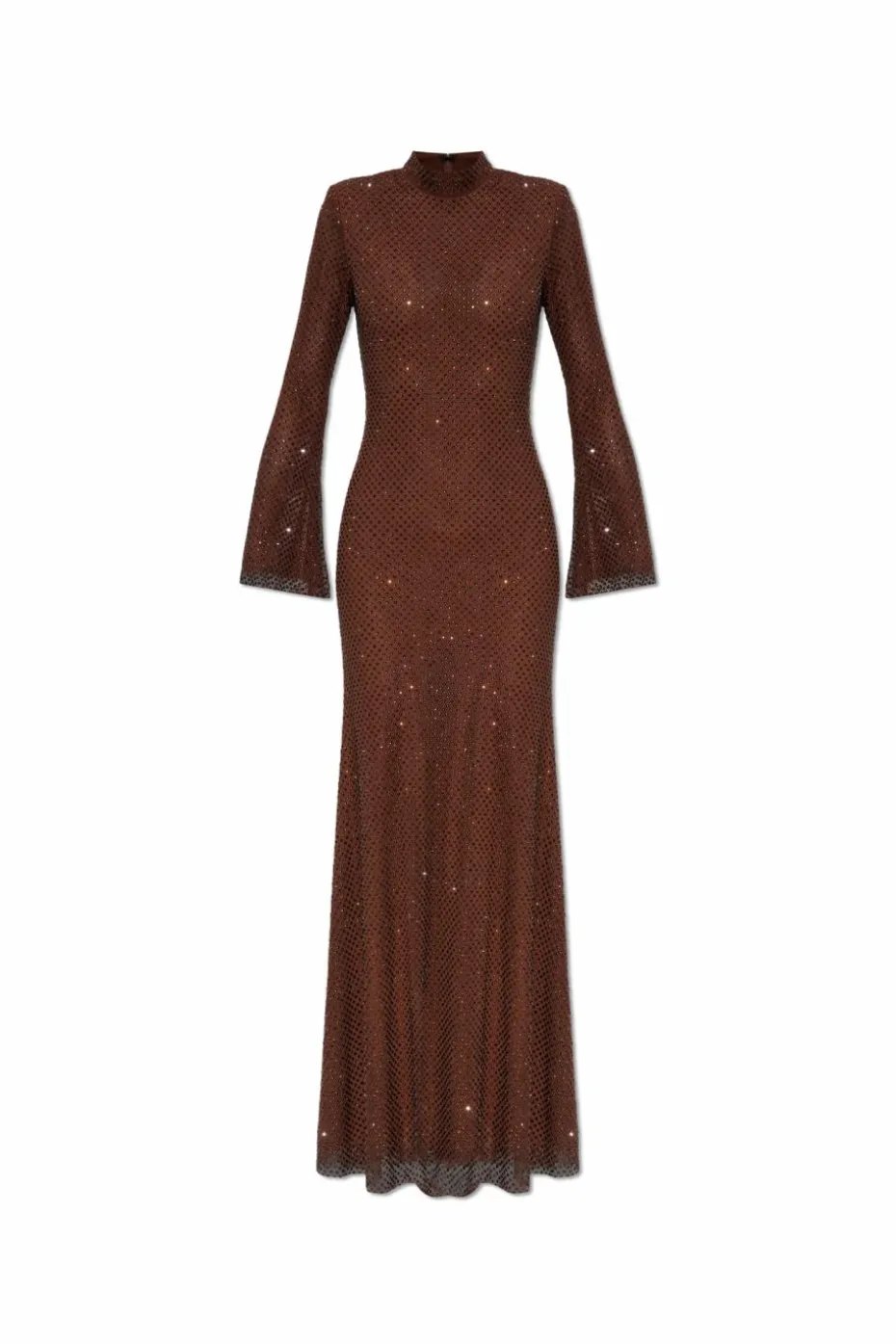 Self-Portrait BROWN Long dress with shimmering appliqués