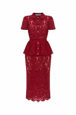Self-Portrait BURGUNDY Peplum dress