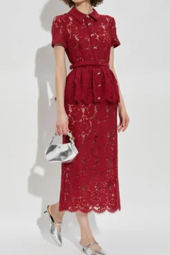 Self-Portrait BURGUNDY Peplum dress
