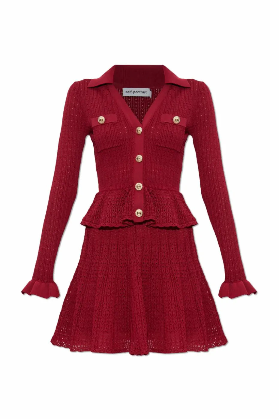 Self-Portrait BURGUNDY Peplum dress
