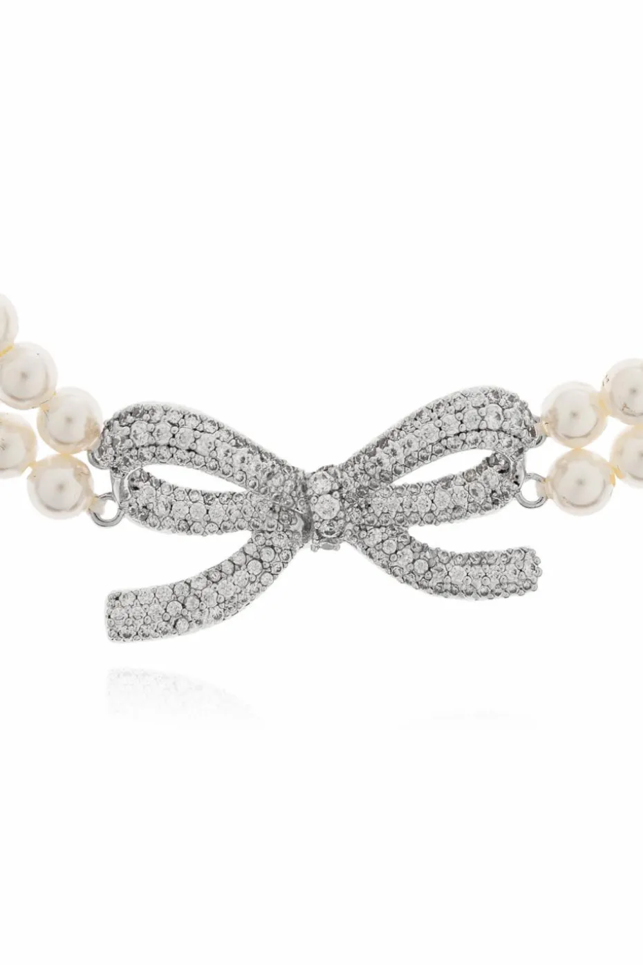 Self-Portrait cream Bracelet with shimmering crystals
