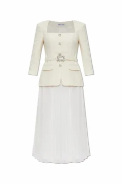 Self-Portrait cream Dress with belt
