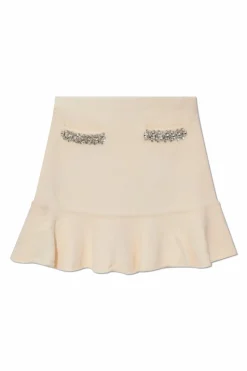 Self-Portrait cream Short skirt with ruffle