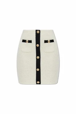 Self-Portrait cream Skirt with shimmering appliqués