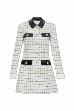 Self-Portrait cream Tweed dress