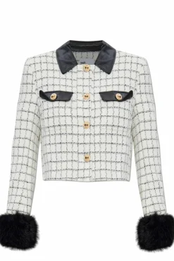 Self-Portrait cream Tweed jacket