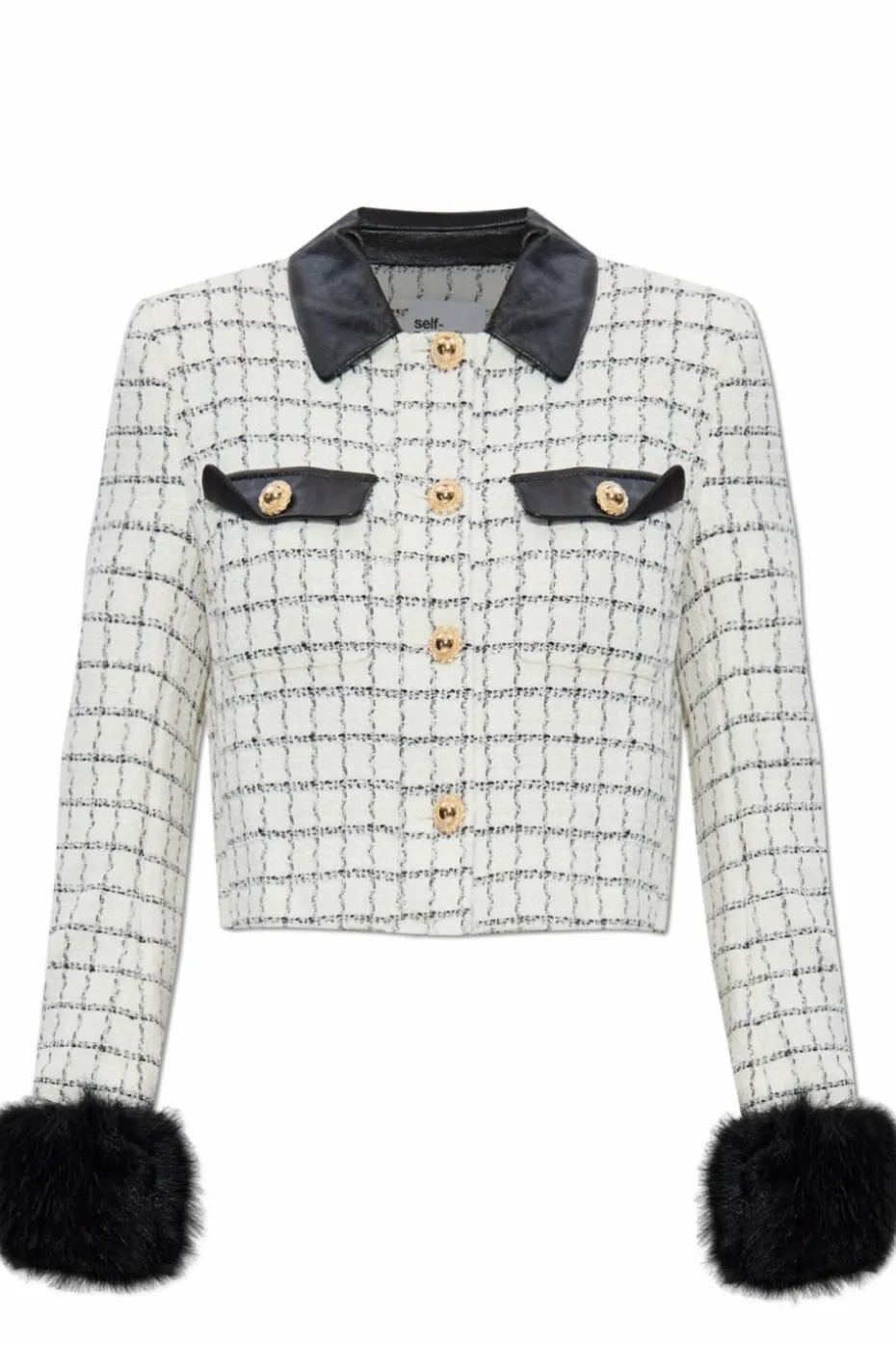 Self-Portrait cream Tweed jacket