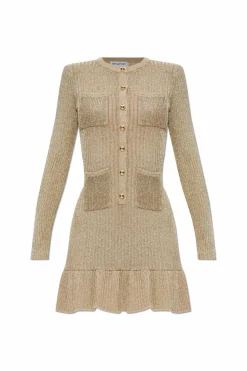Self-Portrait GOLD Dress with lurex thread